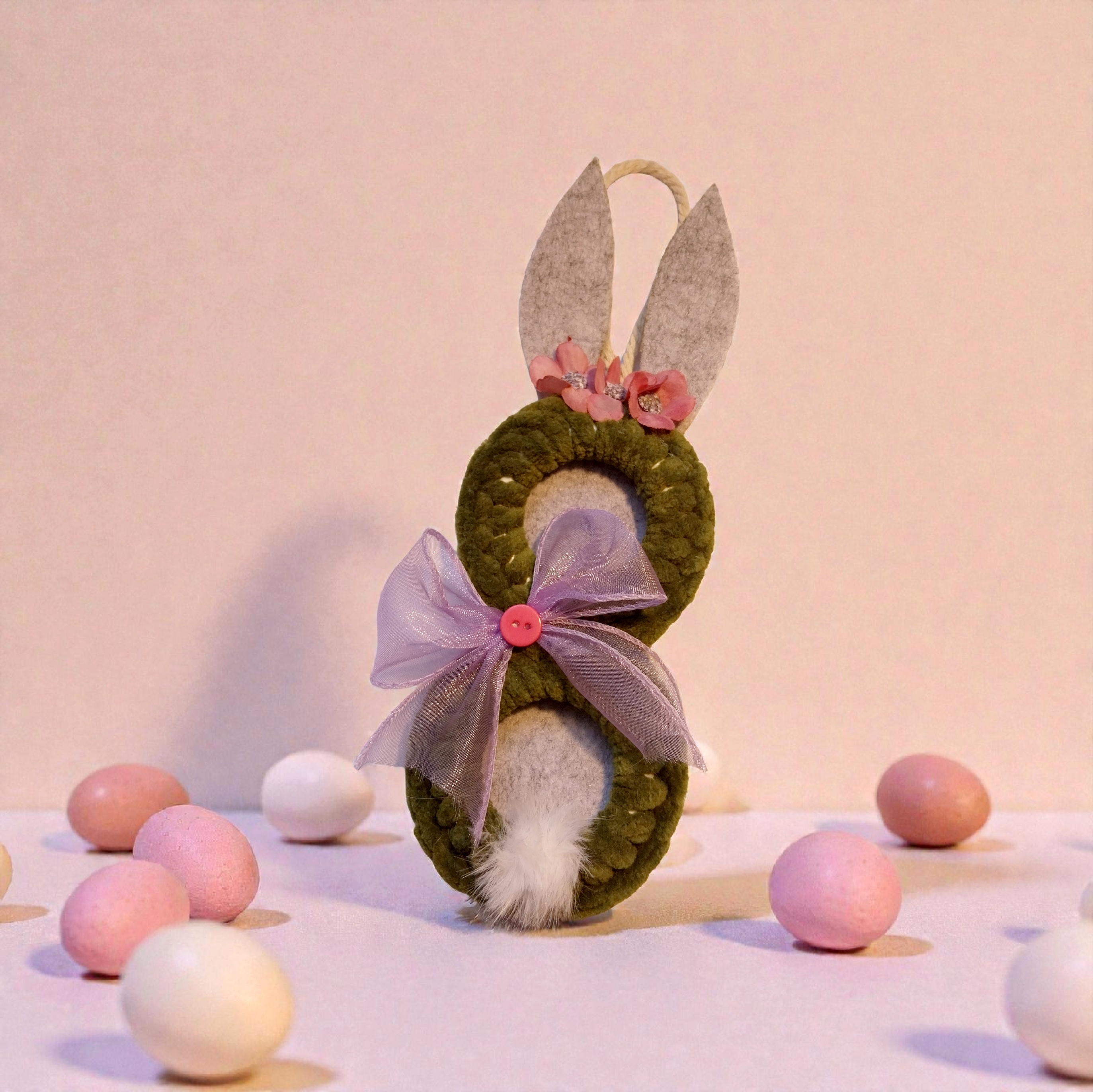 Zajíček k zavěšení háčkovaný 2